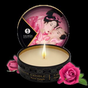 Bougie de massage aphrodisiaque à la rose