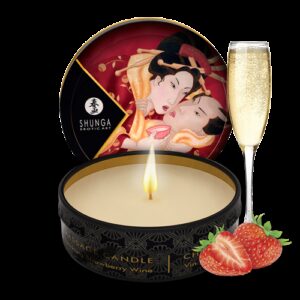Bougie de massage parfum vin pétillant fraise