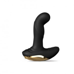 Vibromasseur noir et or pour stimulation intime
