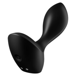 Vibromasseur anal noir avec stimulation arrière