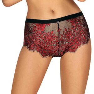 Shorty rouge et noir femme
