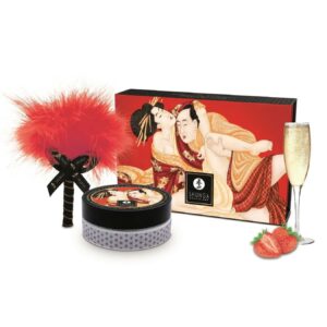 Poudre de massage fraise et champagne