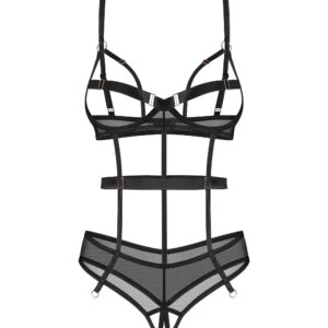 Body ouvert noir élégant