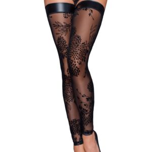 Bas en tulle brodé à motifs